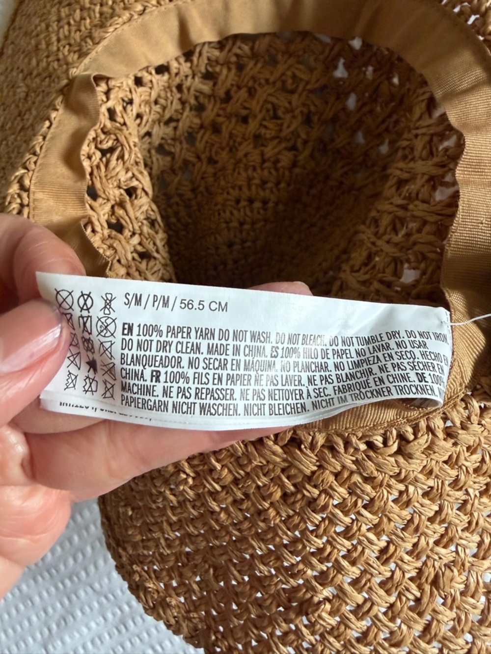 NWT Forever 21 floppy Straw Sun Hat in Tan - Women's Beach Hat - Picture 5 of 6